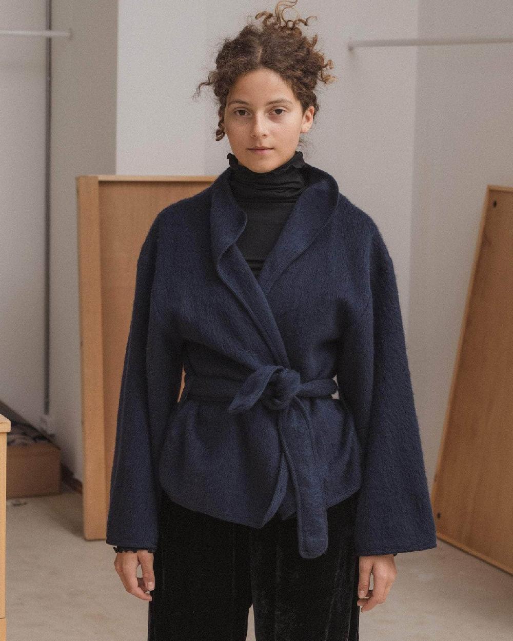 baserange Veste zee - Laine brossée