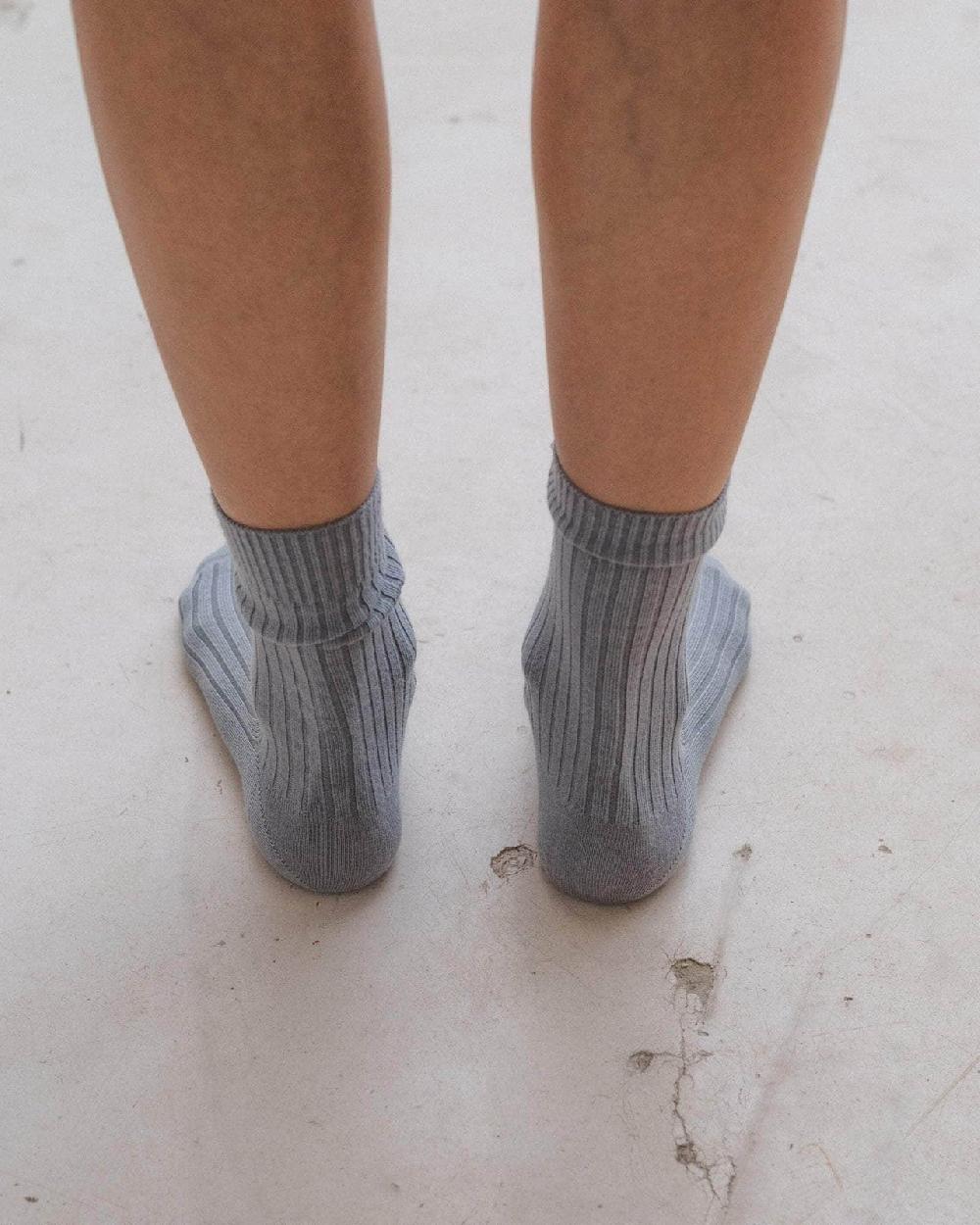 Baserange Chaussettes Côtelées Mi-hautes - Coton Biologique Côtelé