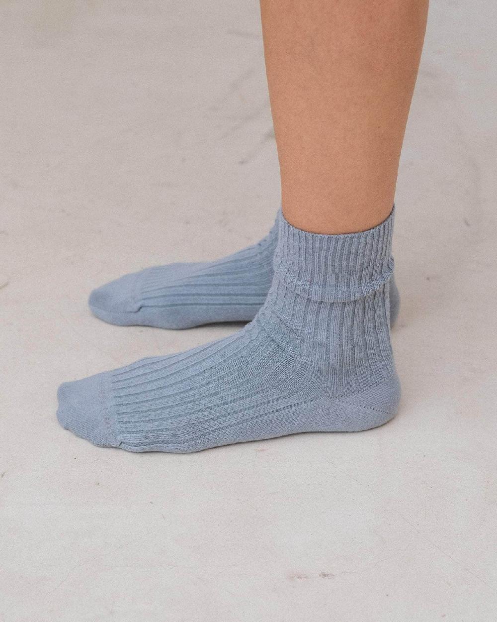 Baserange Chaussettes Côtelées Mi-hautes - Coton Biologique Côtelé