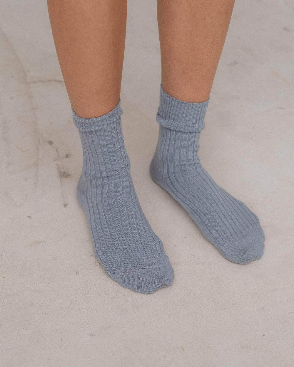 Baserange Chaussettes Côtelées Mi-hautes - Coton Biologique Côtelé