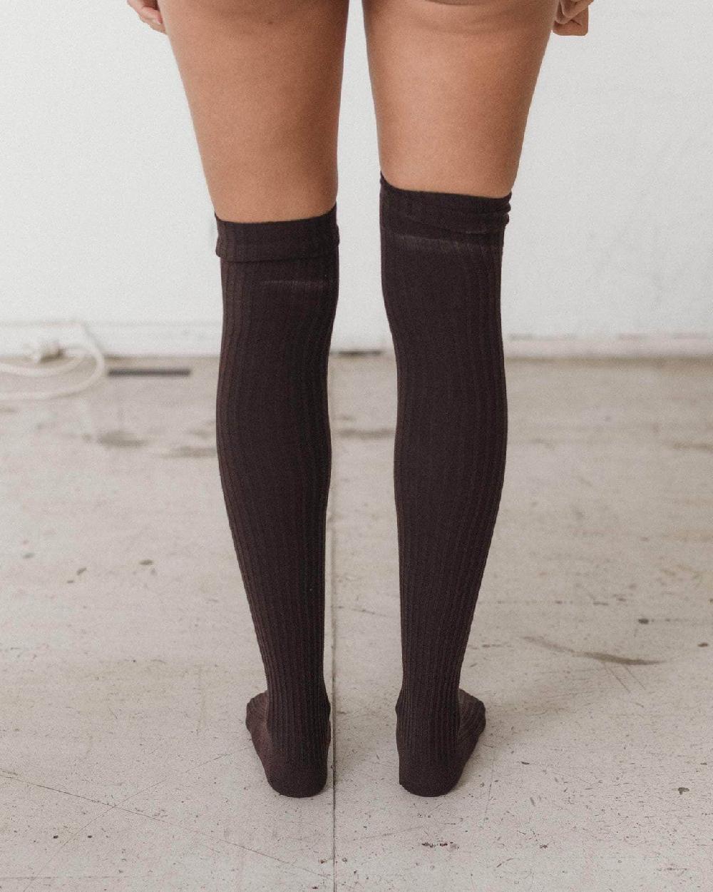 Baserange Chaussettes Hautes - Coton Biologique Côtelé