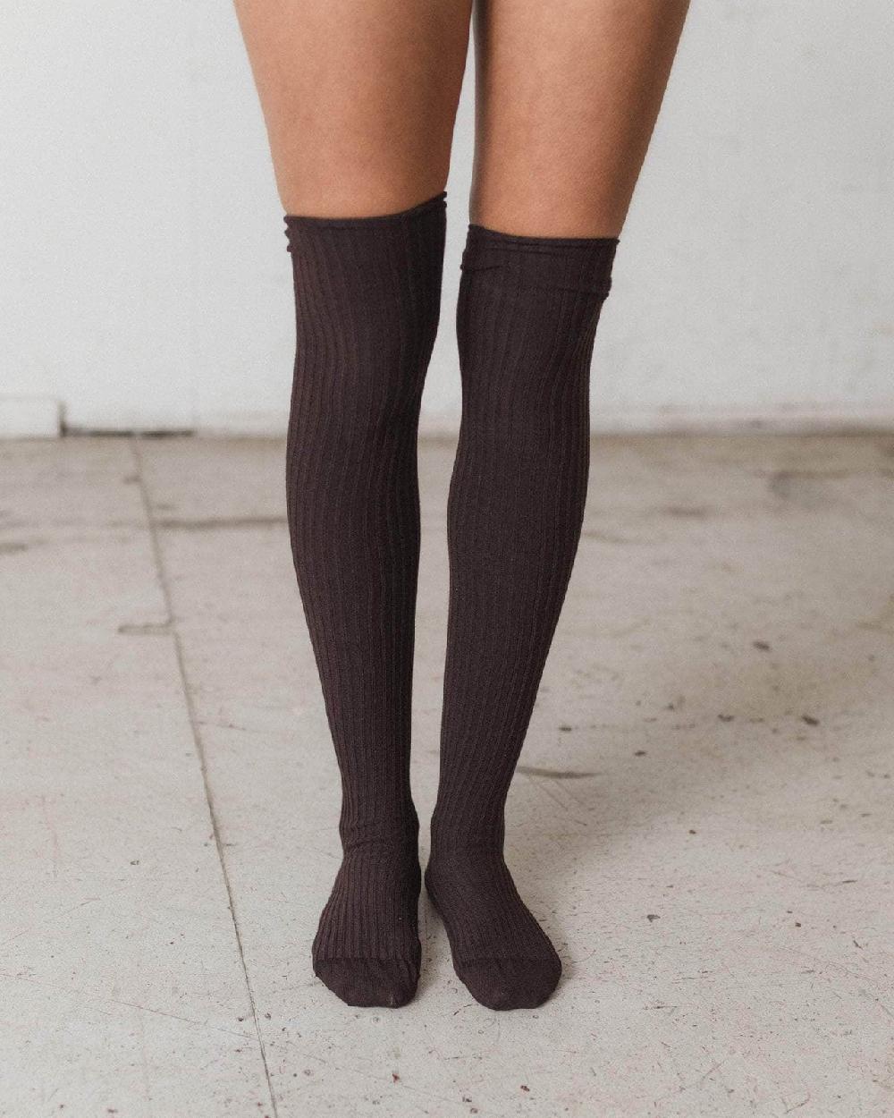 baserange Chaussettes hautes - Coton biologique côtelé