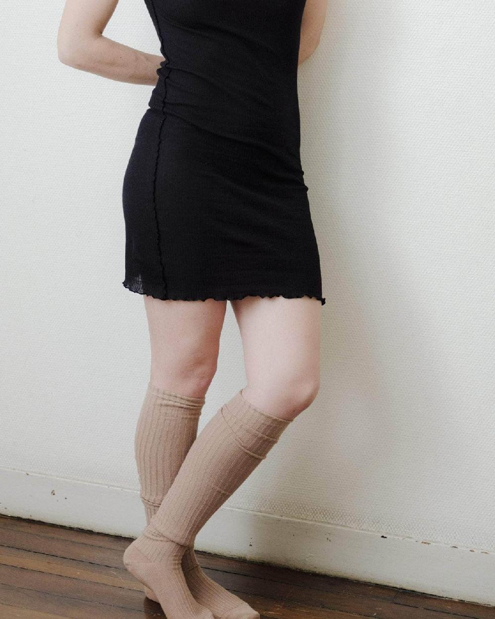 Baserange Chaussettes Hautes - Coton Biologique Côtelé