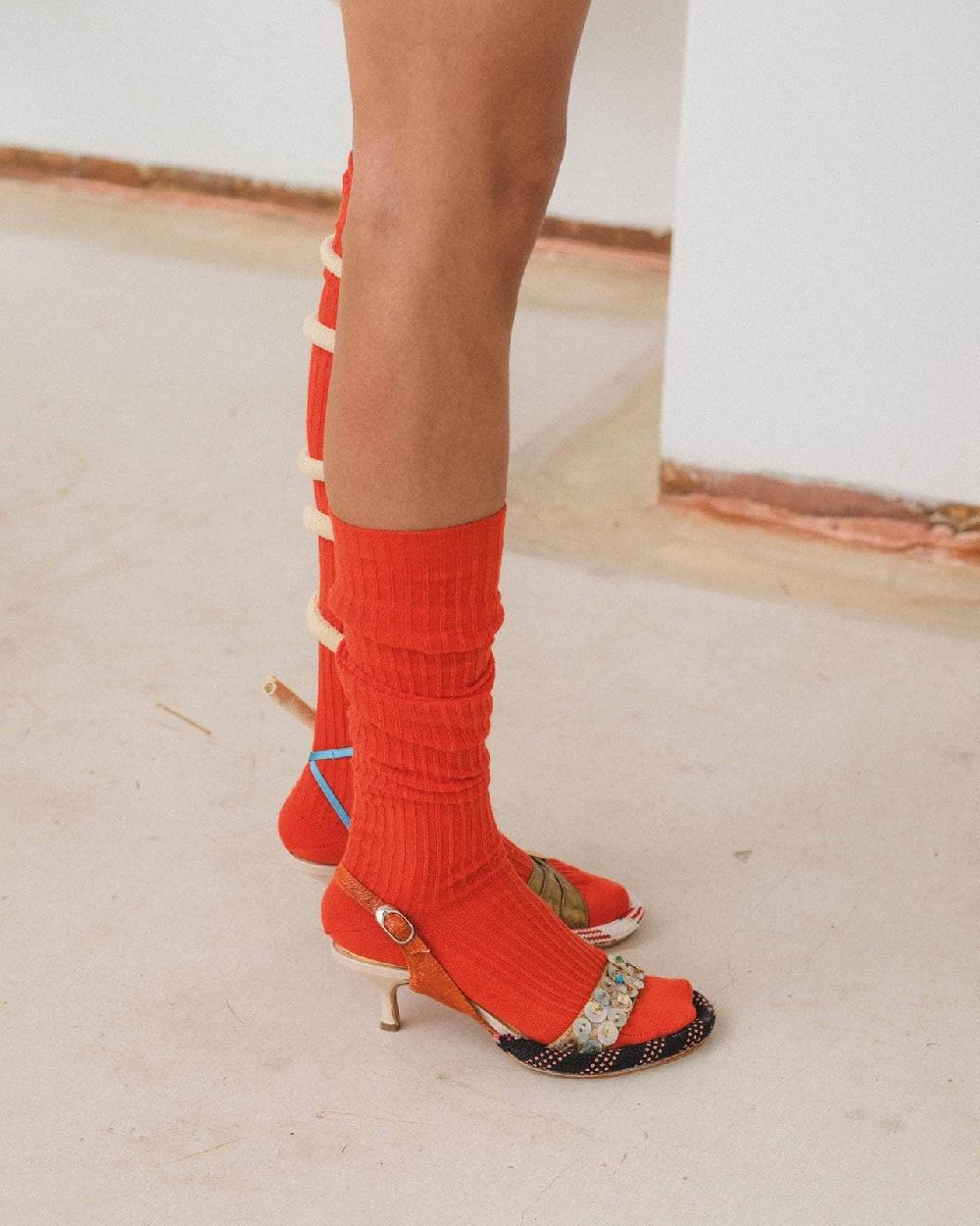 Baserange Chaussettes Hautes - Coton Biologique Côtelé