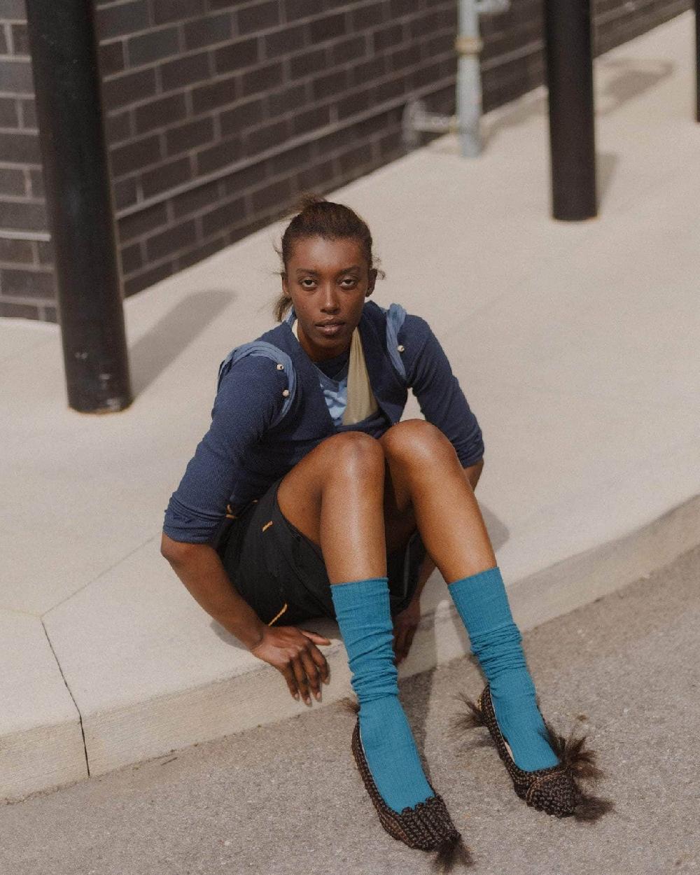 Baserange Chaussettes Hautes - Coton Biologique Côtelé