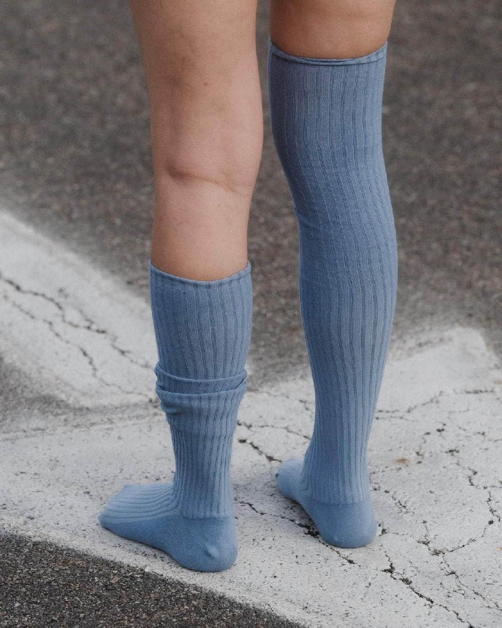 Baserange Chaussettes Hautes - Coton Biologique Côtelé