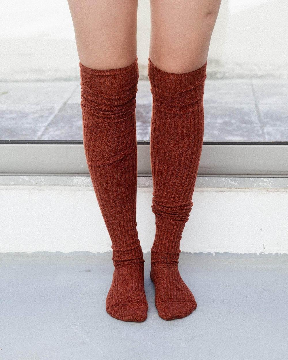 baserange Chaussettes hautes - Coton biologique côtelé