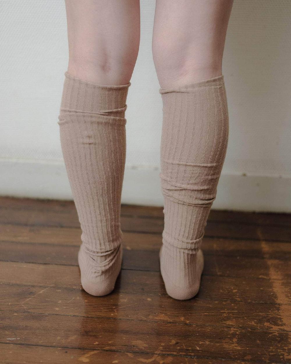 Baserange Chaussettes Hautes - Coton Biologique Côtelé