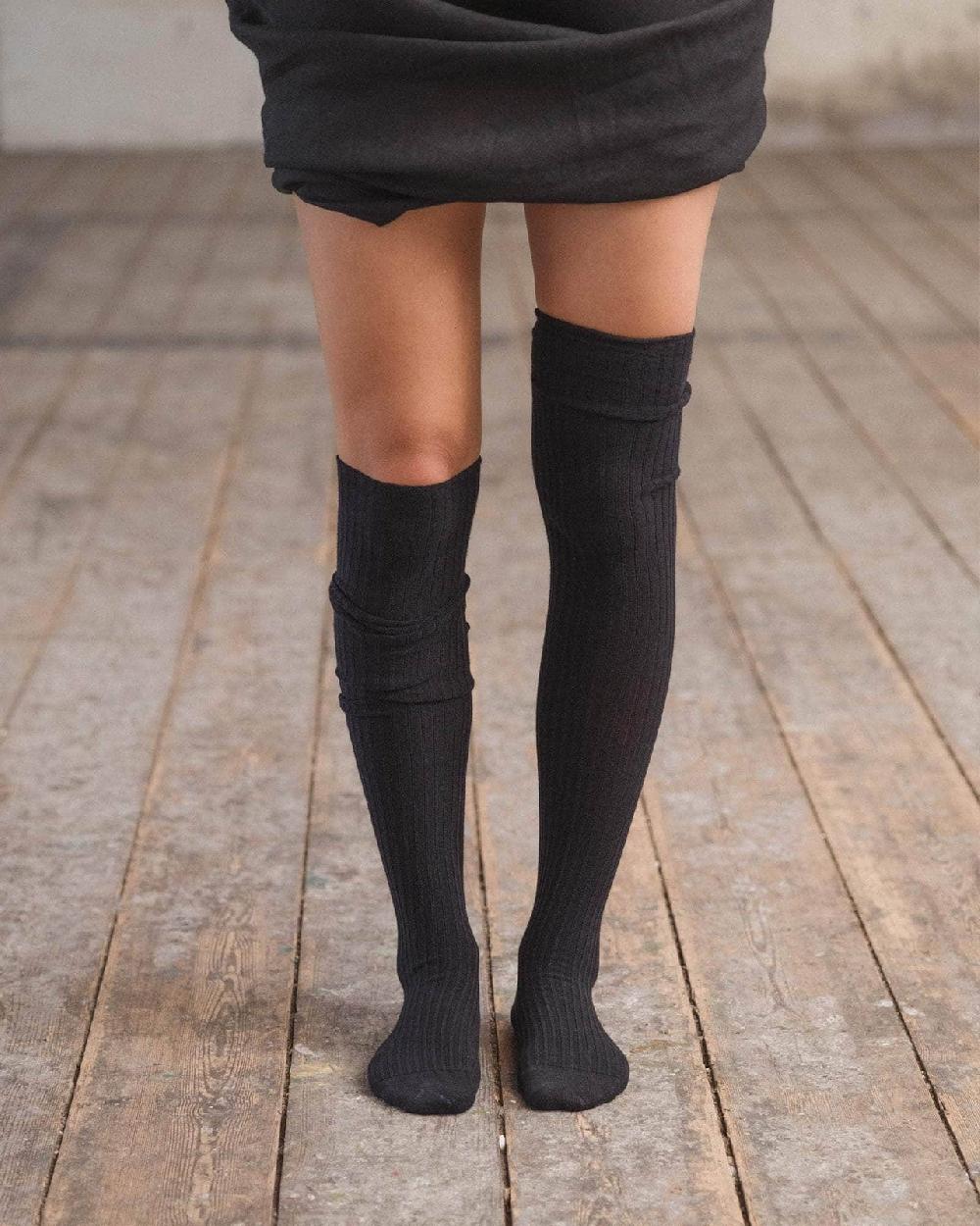 baserange Chaussettes hautes - Coton biologique côtelé