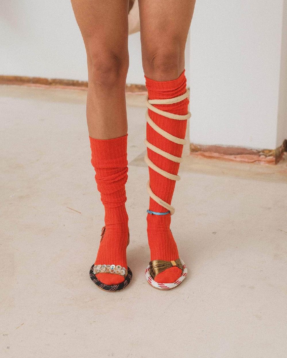 baserange chaussettes hautes - Coton biologique côtelé