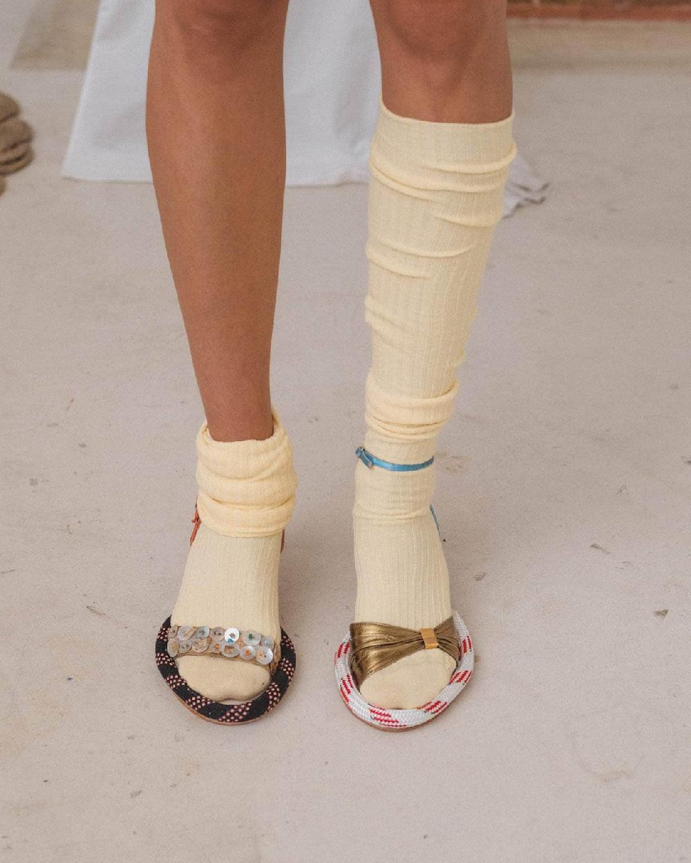 Baserange Chaussettes Hautes - Coton Biologique Côtelé