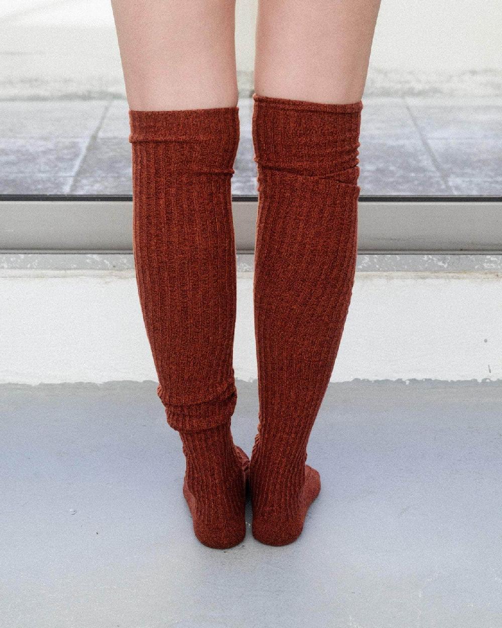 Baserange Chaussettes Hautes - Coton Biologique Côtelé