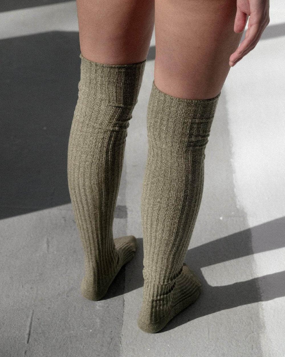 Baserange Chaussettes Hautes - Coton Biologique Côtelé