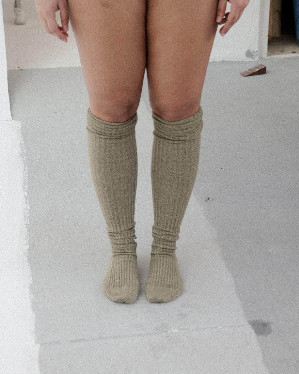 Baserange Chaussettes Hautes - Coton Biologique Côtelé
