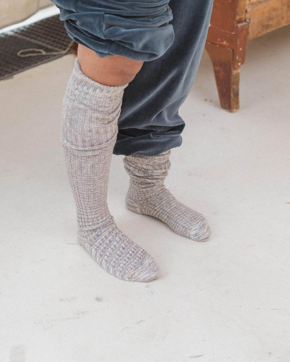 Baserange Chaussettes Hautes Twist - Coton Biologique Côtelé