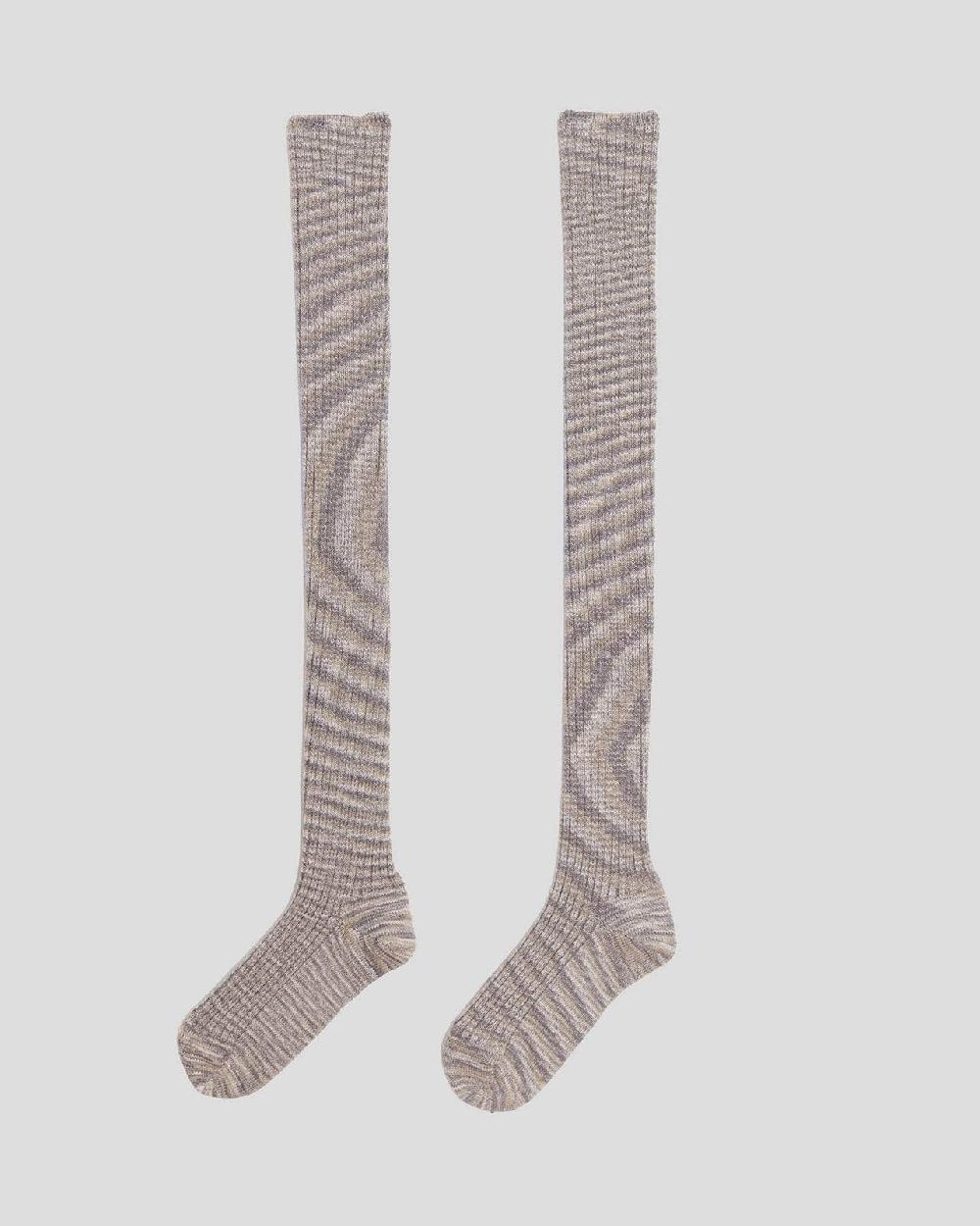 Baserange Chaussettes Hautes Twist - Coton Biologique Côtelé