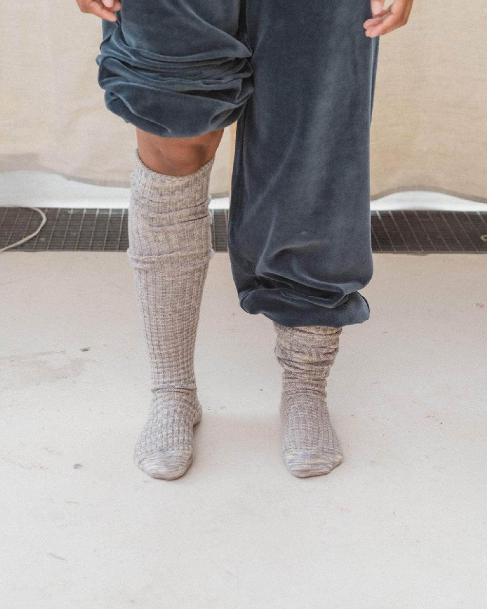 baserange chaussettes hautes twist - Coton biologique côtelé