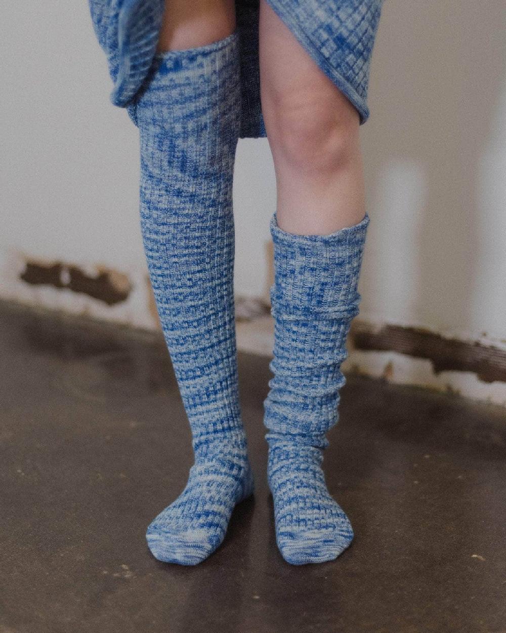 baserange Chaussettes hautes twist - Coton biologique côtelé