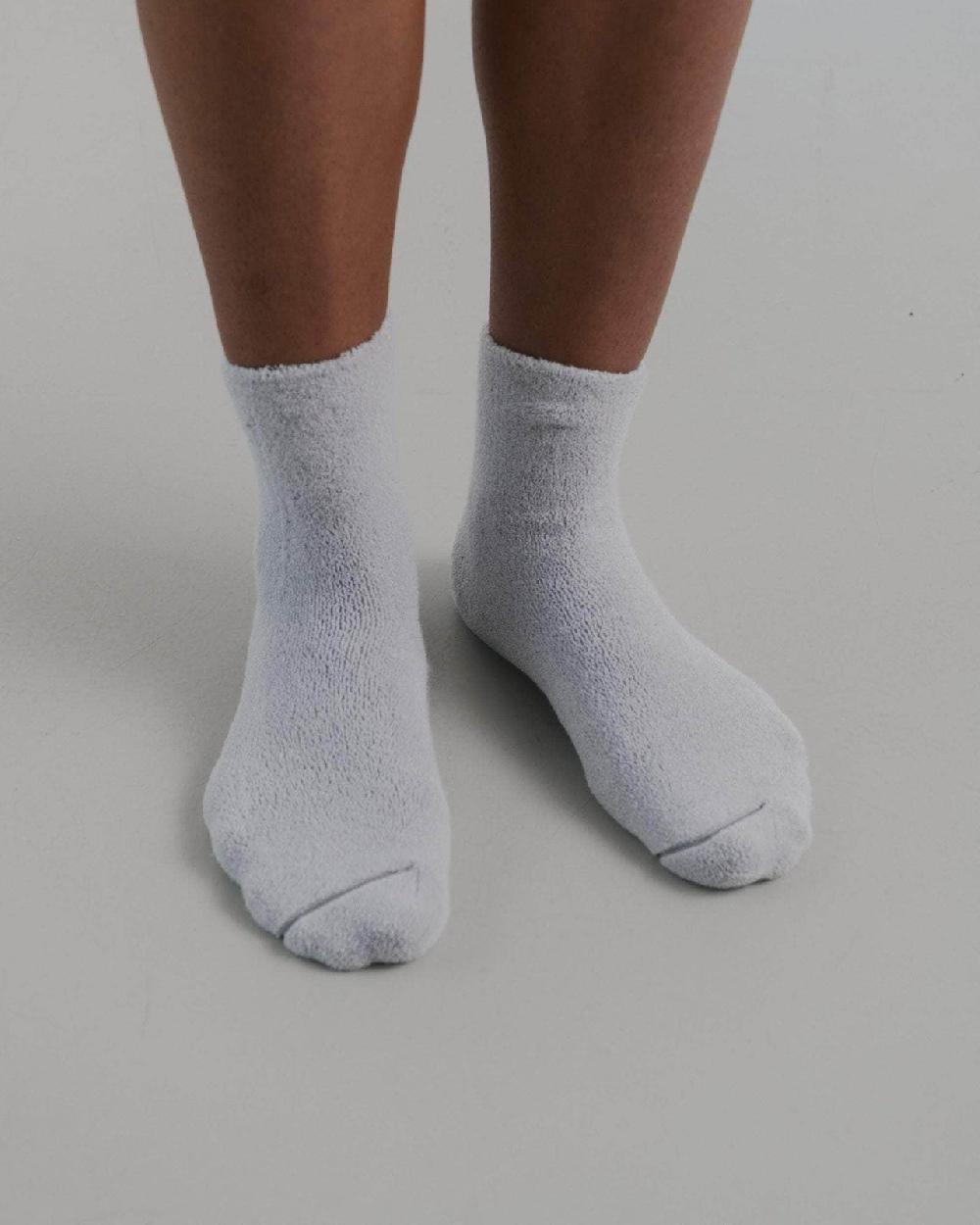 baserange Chaussettes mi-hautes à boucles - Coton biologique texturé