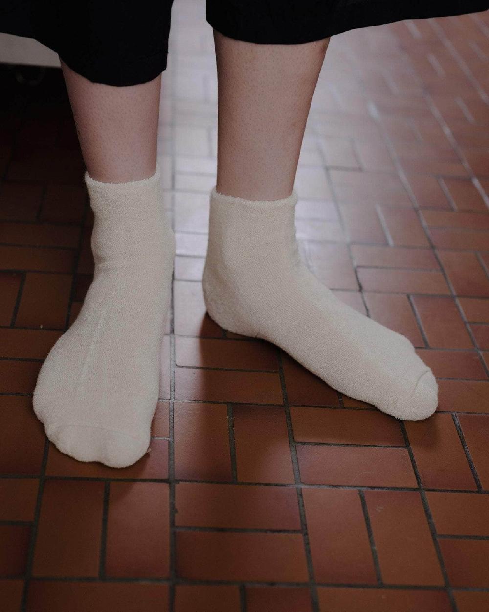 Baserange Chaussettes Mi-hautes à Boucles - Coton Biologique Texturé