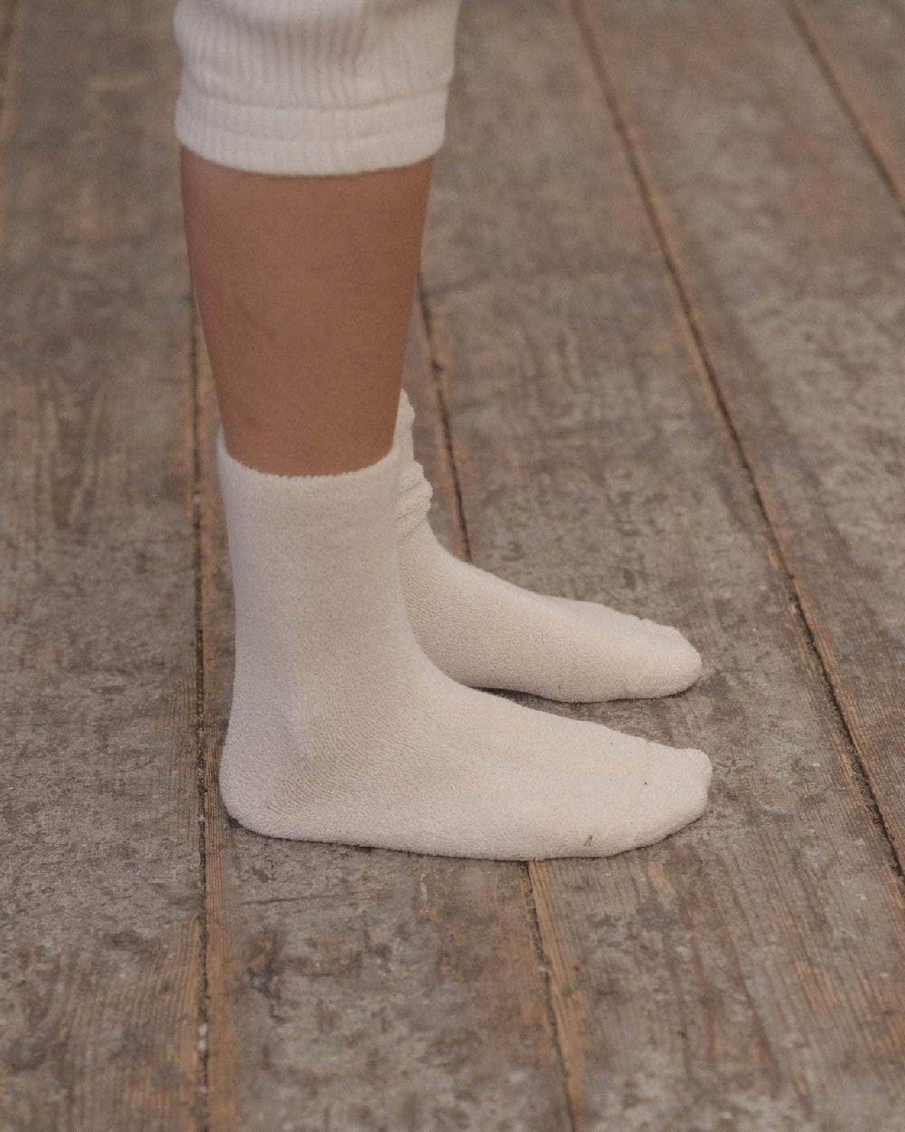 Baserange Chaussettes Mi-hautes à Boucles - Coton Biologique Texturé