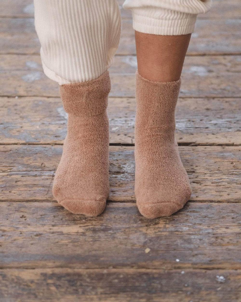 baserange Chaussettes mi-hautes à boucles - Coton biologique texturé