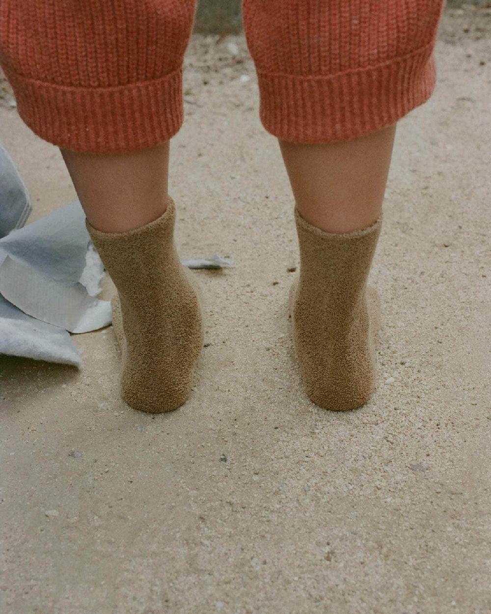 Baserange Chaussettes Mi-hautes à Boucles - Coton Biologique Texturé