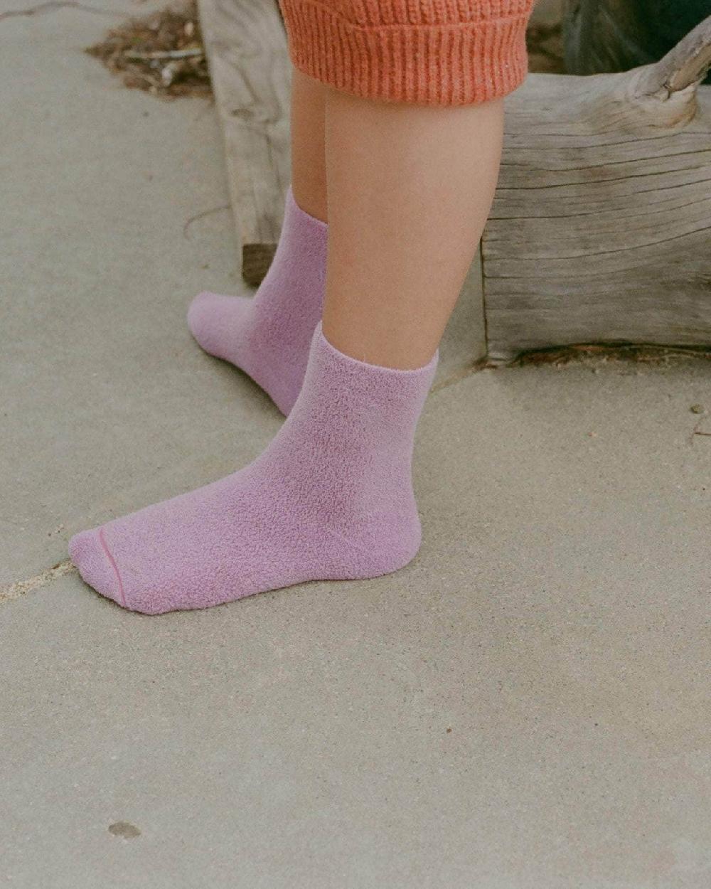 Baserange Chaussettes Mi-hautes à Boucles - Coton Biologique Texturé