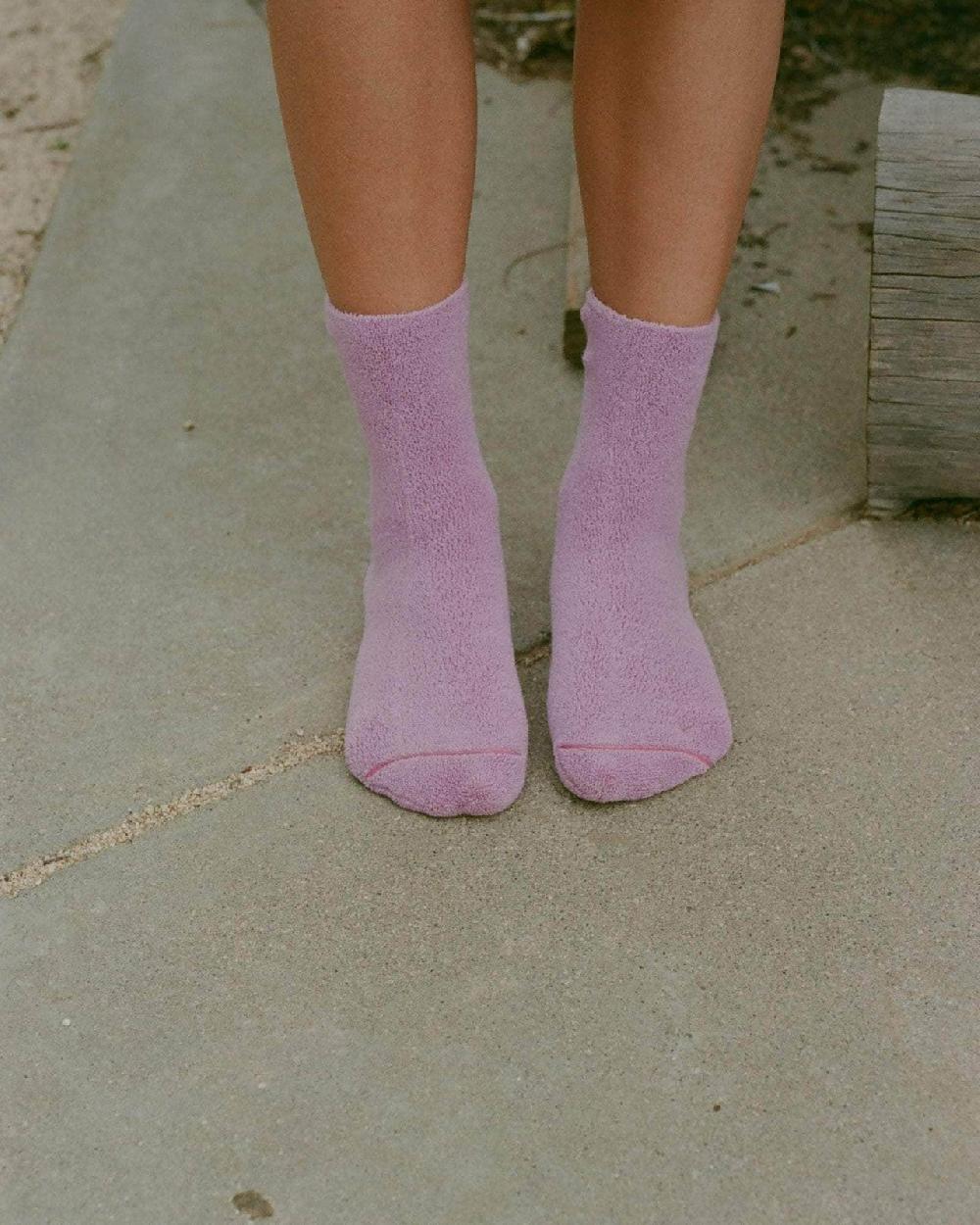 baserange Chaussettes mi-hautes à boucles - Coton biologique texturé