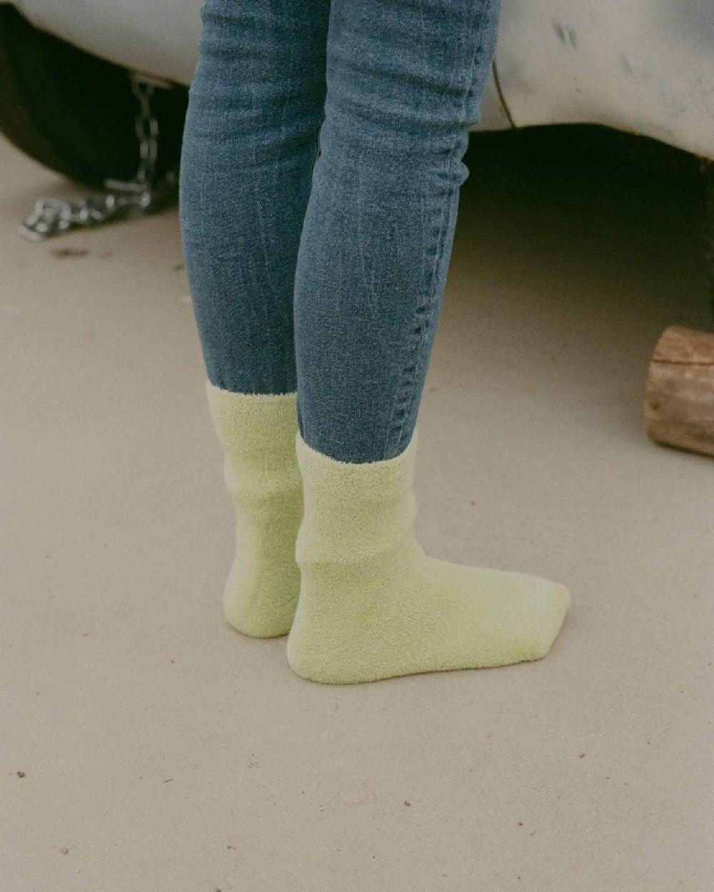 Baserange Chaussettes Mi-hautes à Boucles - Coton Biologique Texturé