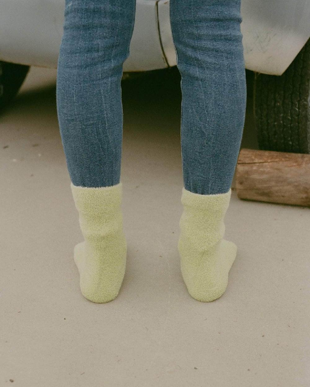 Baserange Chaussettes Mi-hautes à Boucles - Coton Biologique Texturé