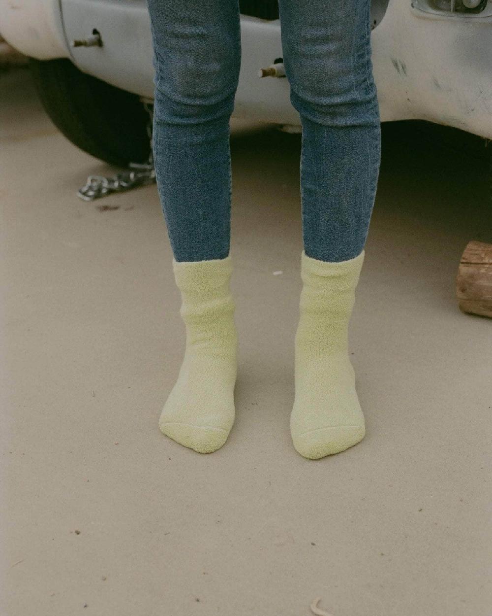 Baserange Chaussettes Mi-hautes à Boucles - Coton Biologique Texturé