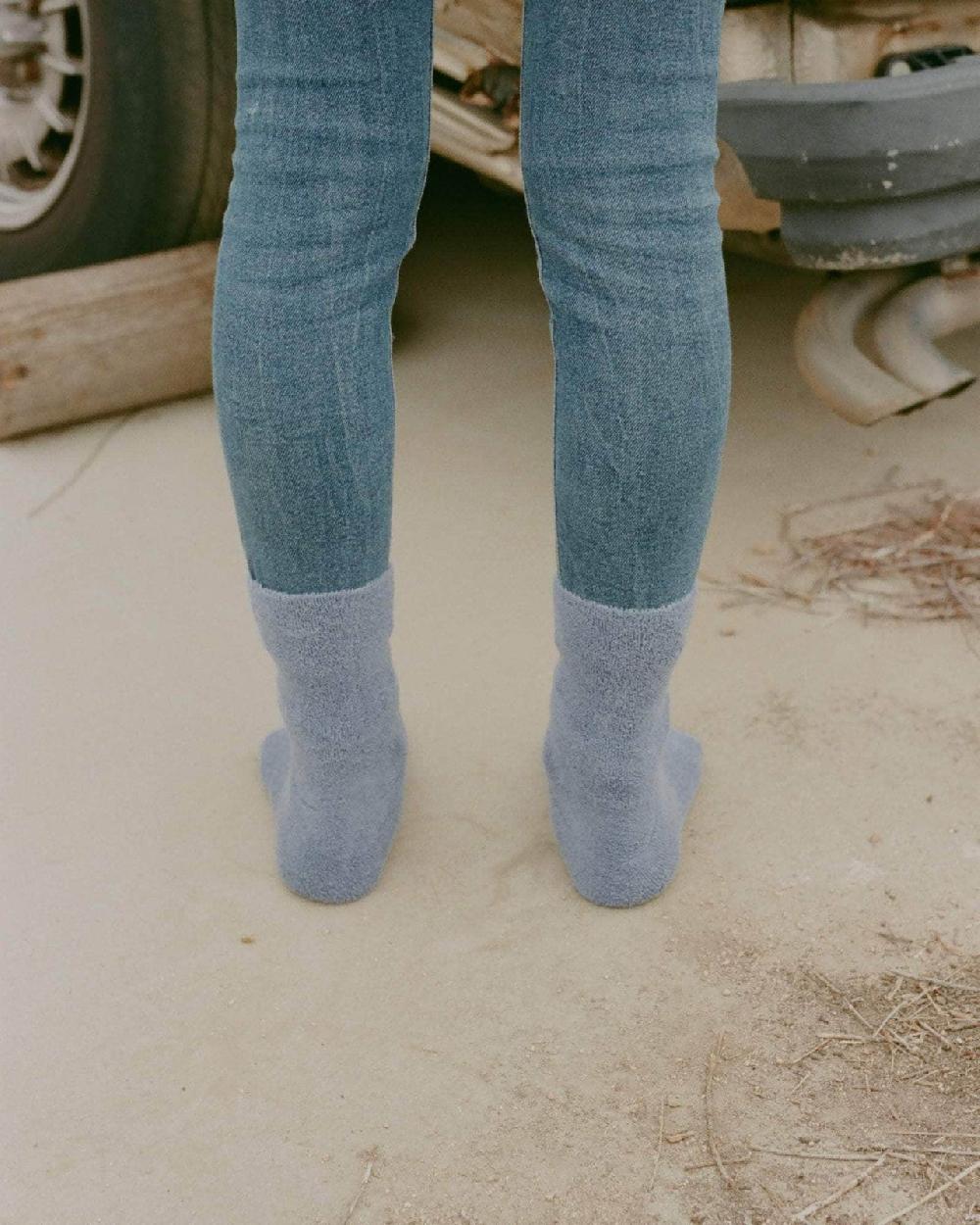 Baserange Chaussettes Mi-hautes à Boucles - Coton Biologique Texturé