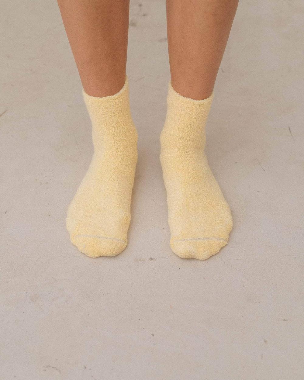 baserange chaussettes mi-hautes à boucles - Coton biologique texturé