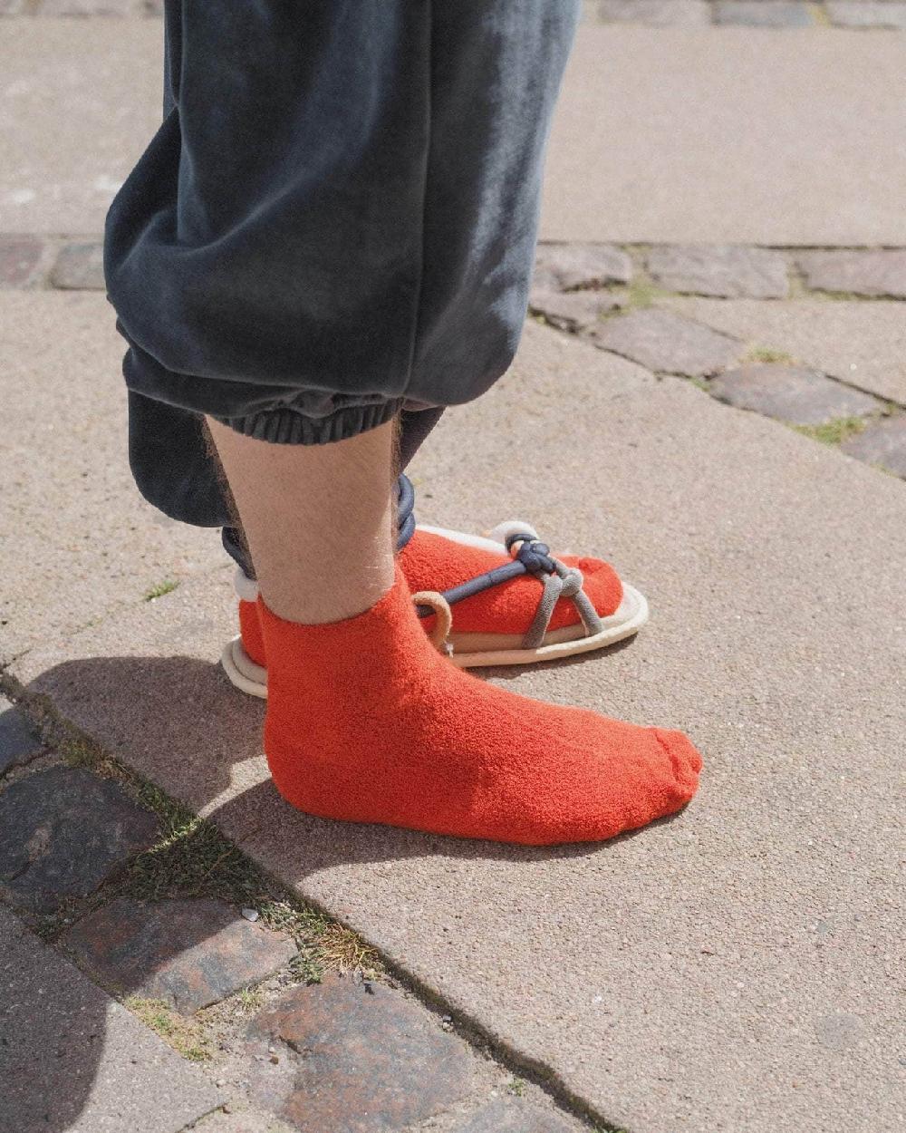 Baserange Chaussettes Mi-hautes à Boucles - Coton Biologique Texturé