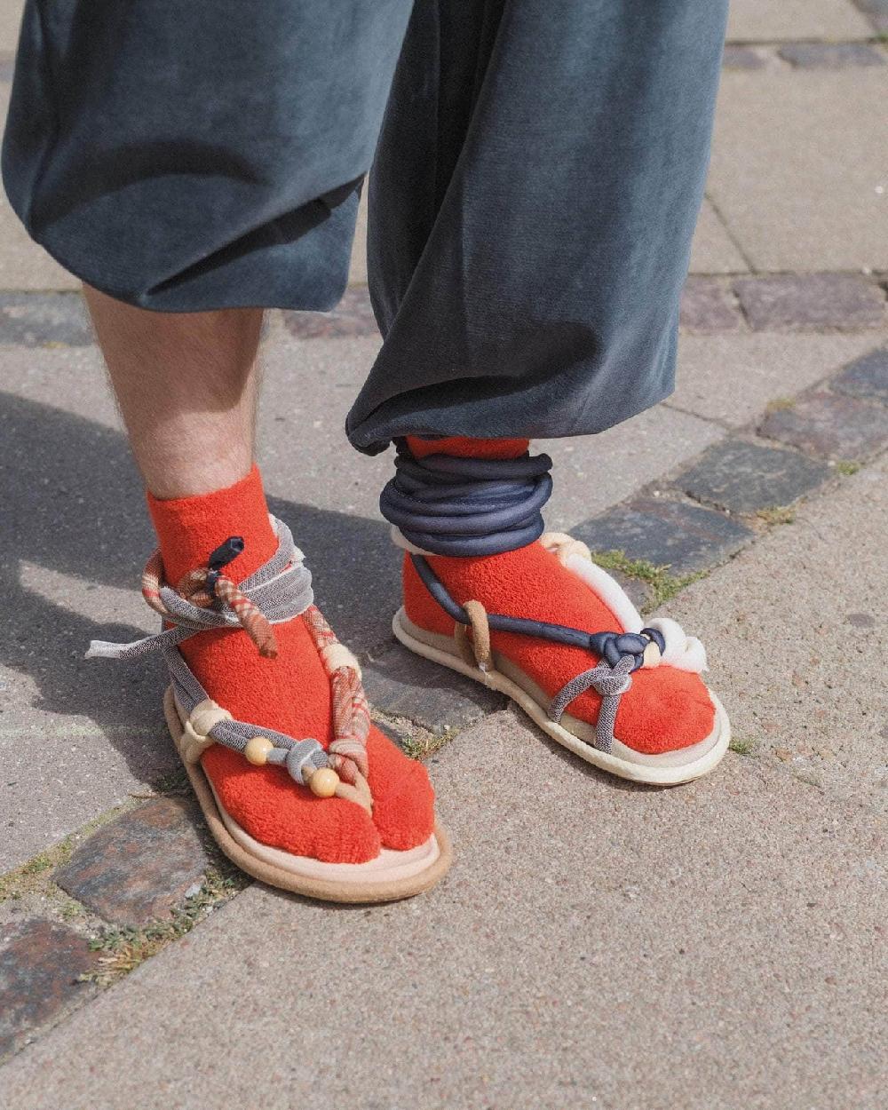 Baserange Chaussettes Mi-hautes à Boucles - Coton Biologique Texturé