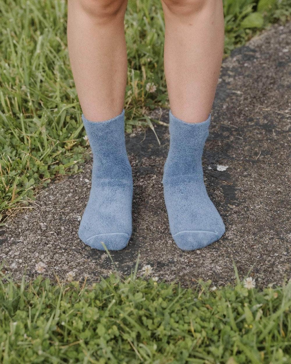 baserange Chaussettes mi-hautes à boucles - Coton biologique texturé