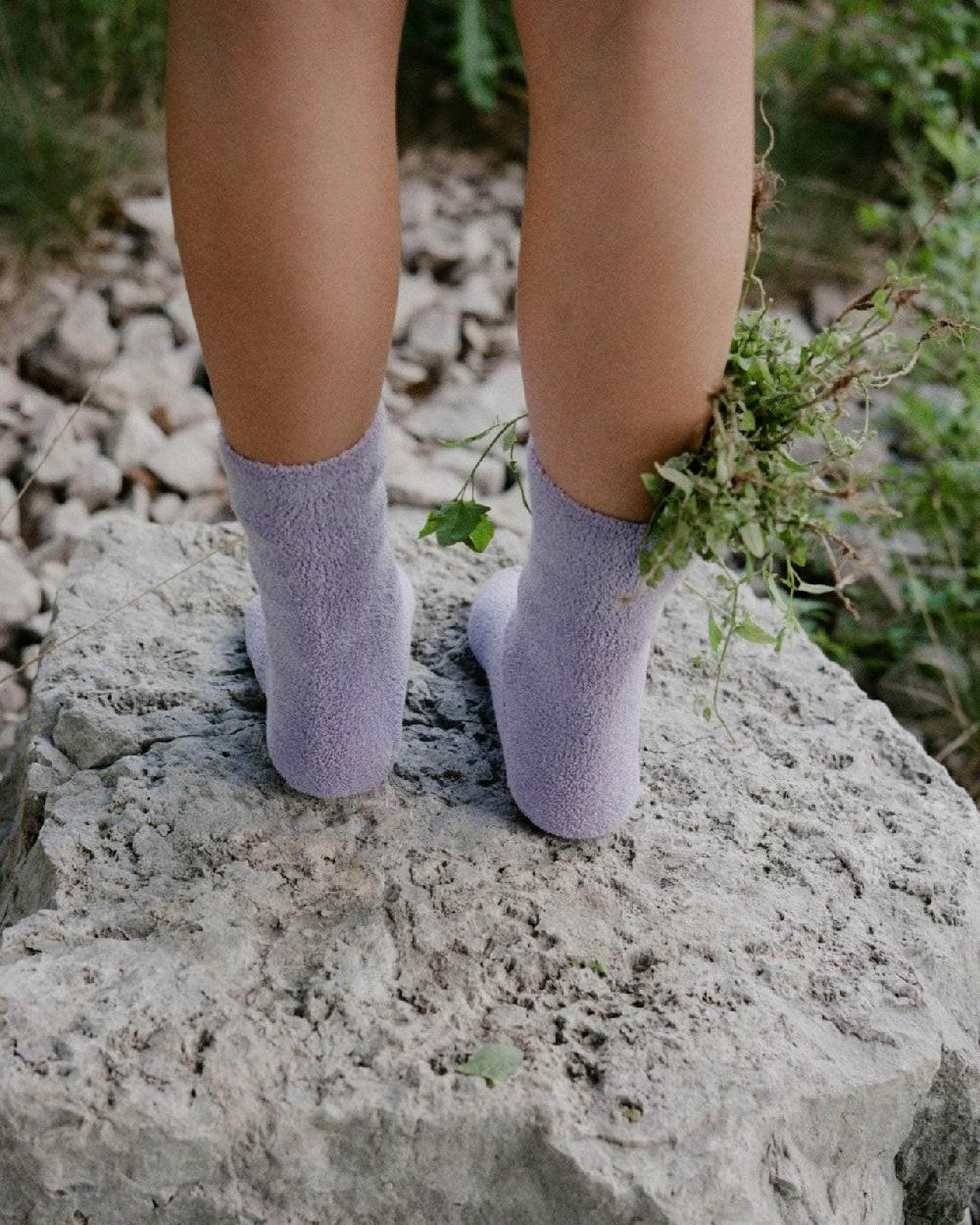 Baserange Chaussettes Mi-hautes à Boucles - Coton Biologique Texturé