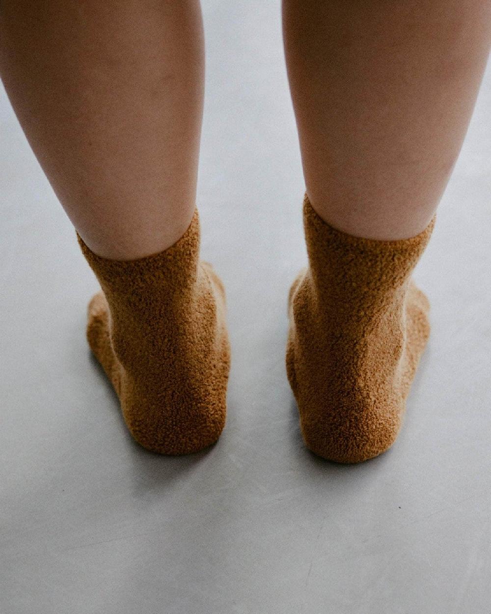 Baserange Chaussettes Mi-hautes à Boucles - Coton Biologique Texturé