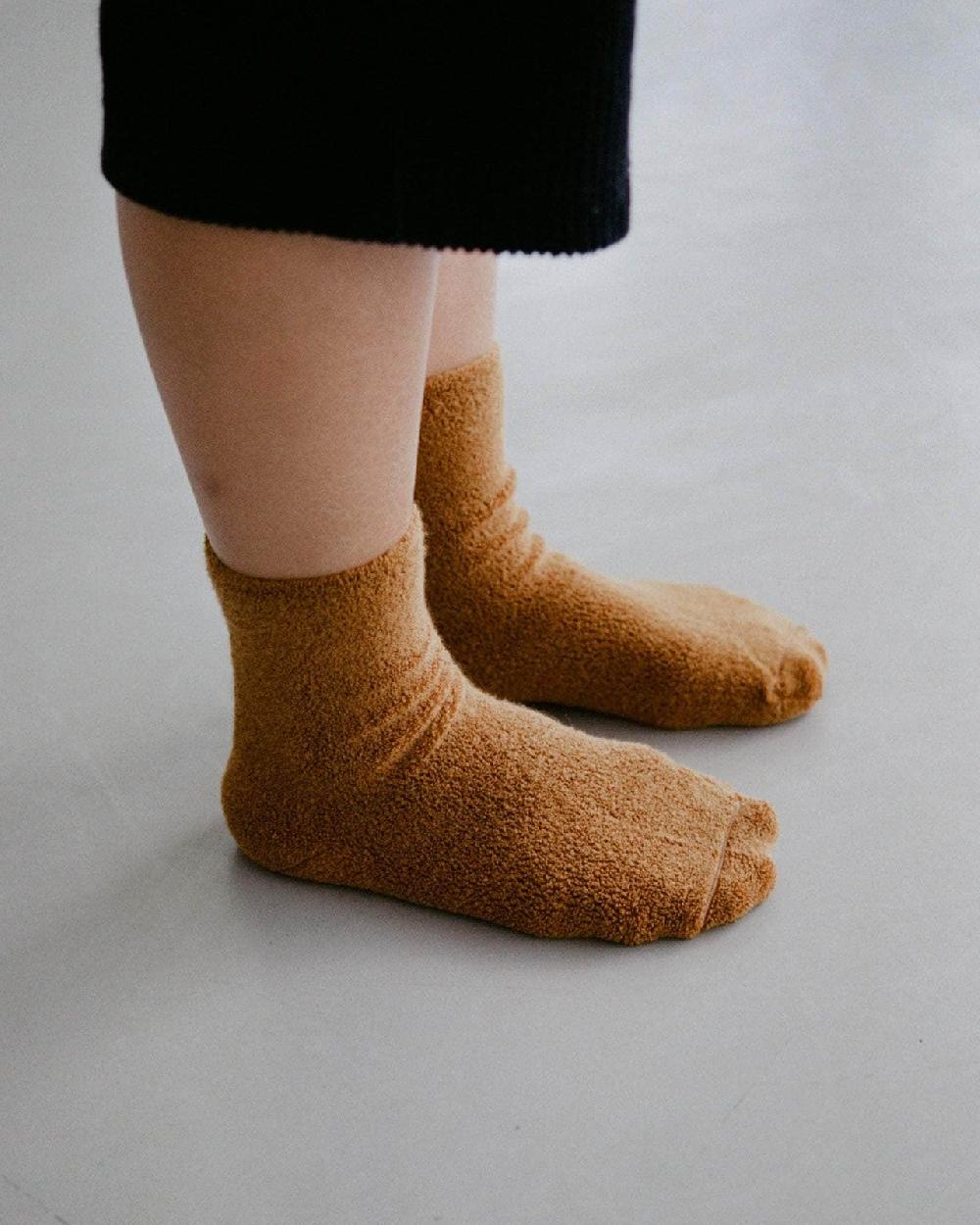 Baserange Chaussettes Mi-hautes à Boucles - Coton Biologique Texturé