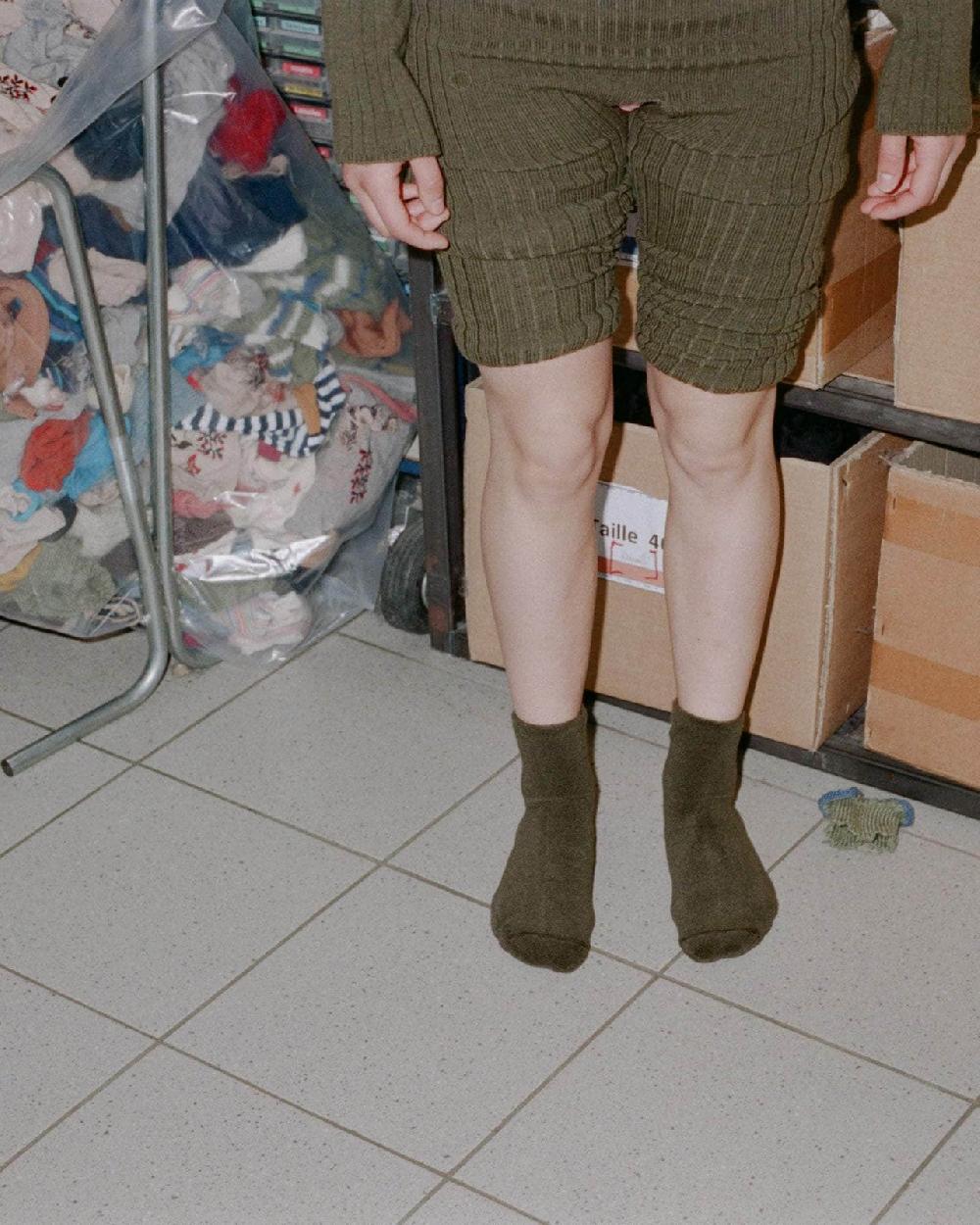 Baserange Chaussettes Mi-hautes à Boucles - Coton Biologique Texturé