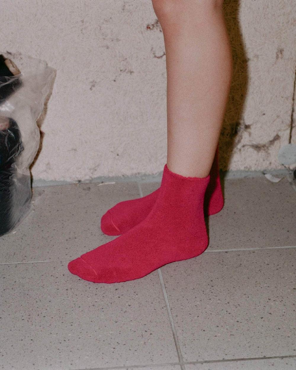 Baserange Chaussettes Mi-hautes à Boucles - Coton Biologique Texturé