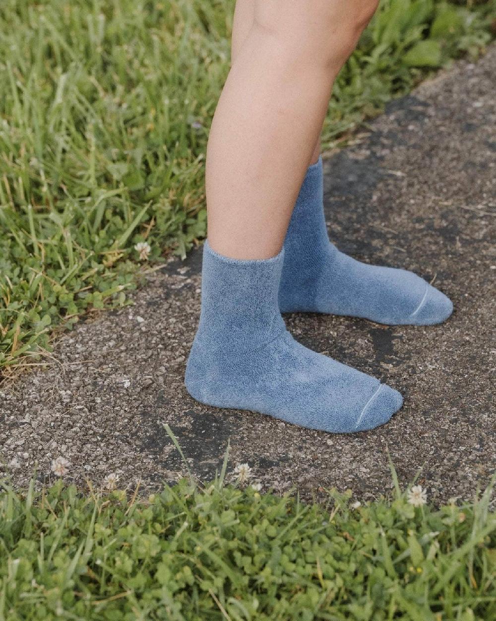 Baserange Chaussettes Mi-hautes à Boucles - Coton Biologique Texturé