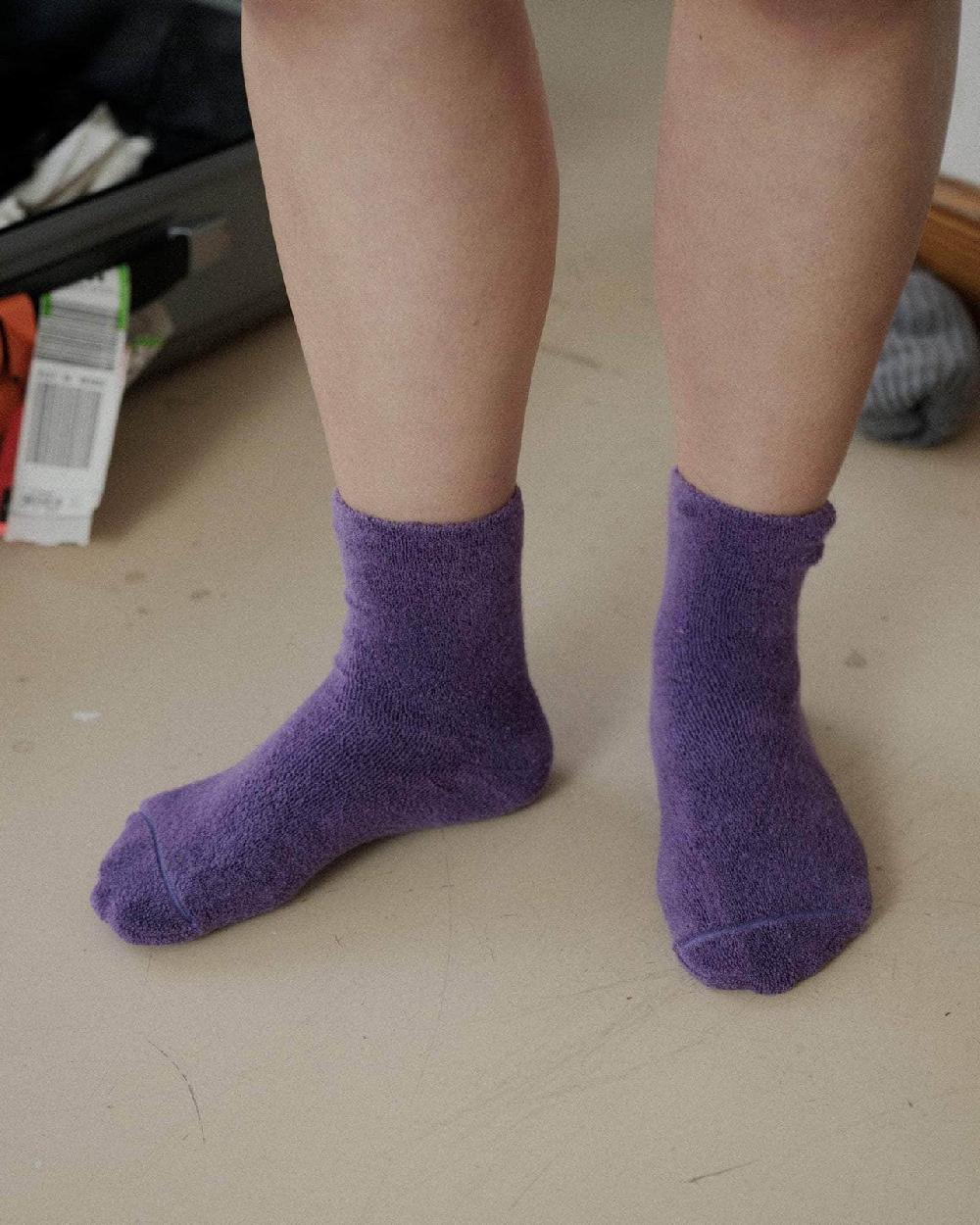 Baserange Chaussettes Mi-hautes à Boucles - Coton Biologique Texturé