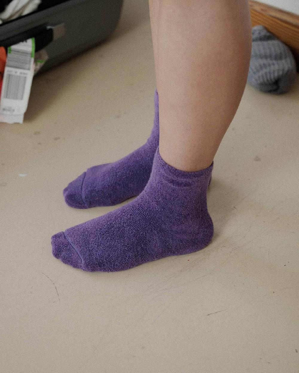 Baserange Chaussettes Mi-hautes à Boucles - Coton Biologique Texturé