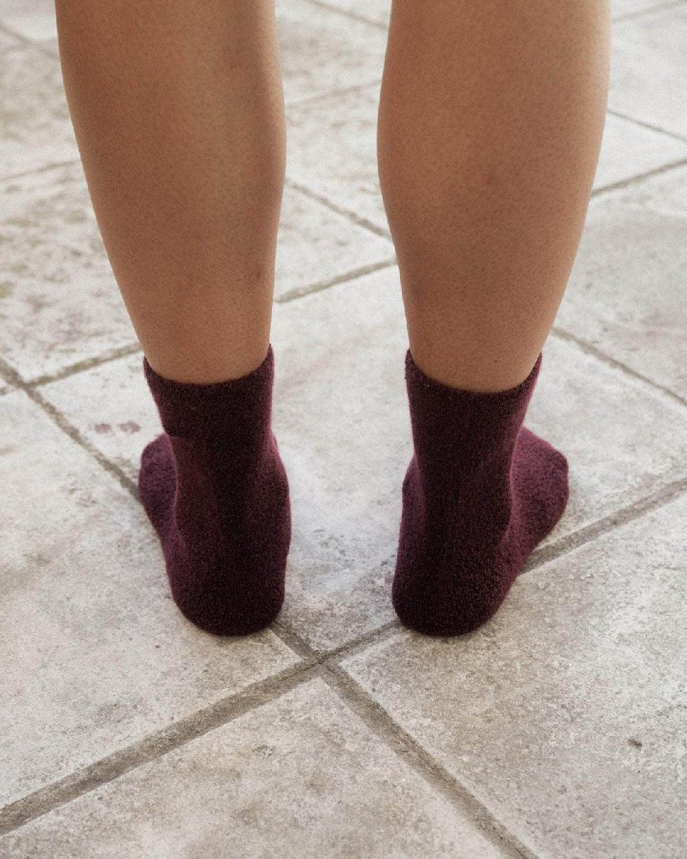 Baserange Chaussettes Mi-hautes à Boucles - Coton Biologique Texturé