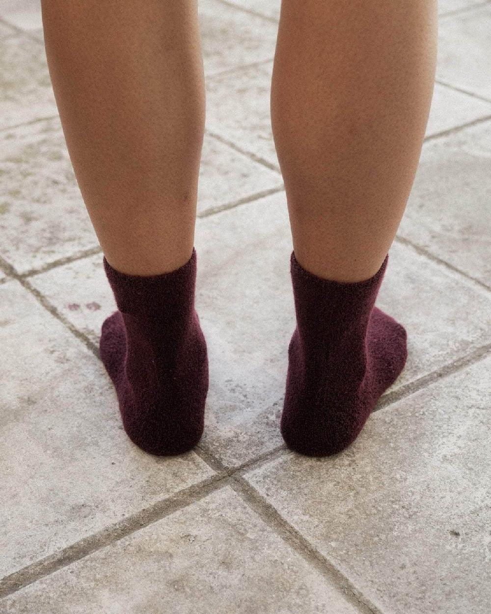 Baserange Chaussettes Mi-hautes à Boucles - Coton Biologique Texturé