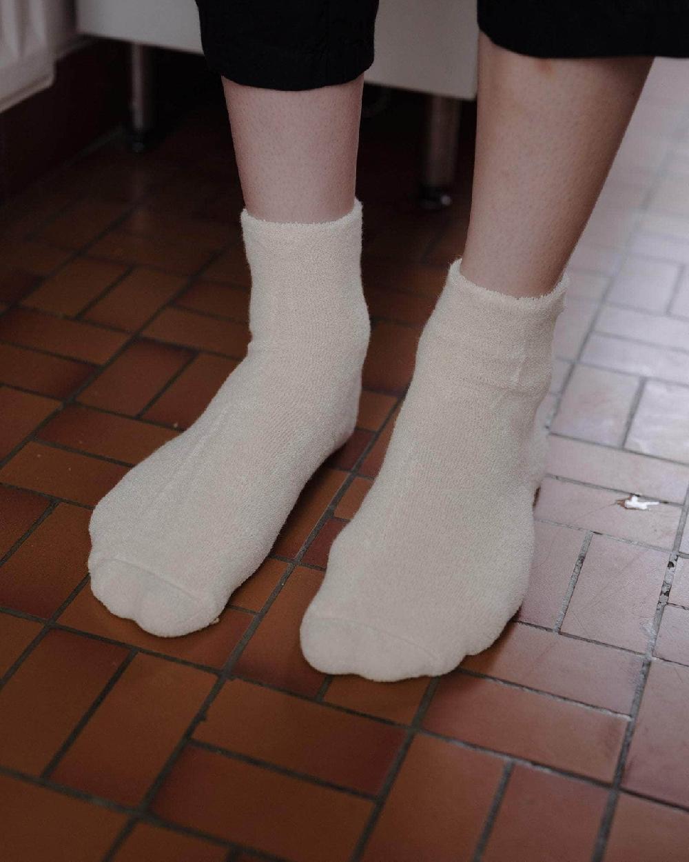 Baserange Chaussettes Mi-hautes à Boucles - Coton Biologique Texturé
