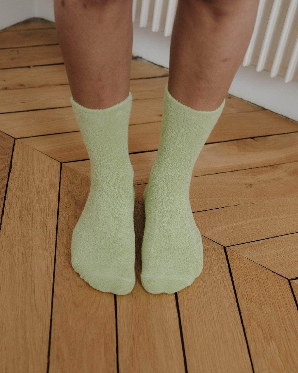 baserange Chaussettes mi-hautes à boucles - Coton biologique texturé