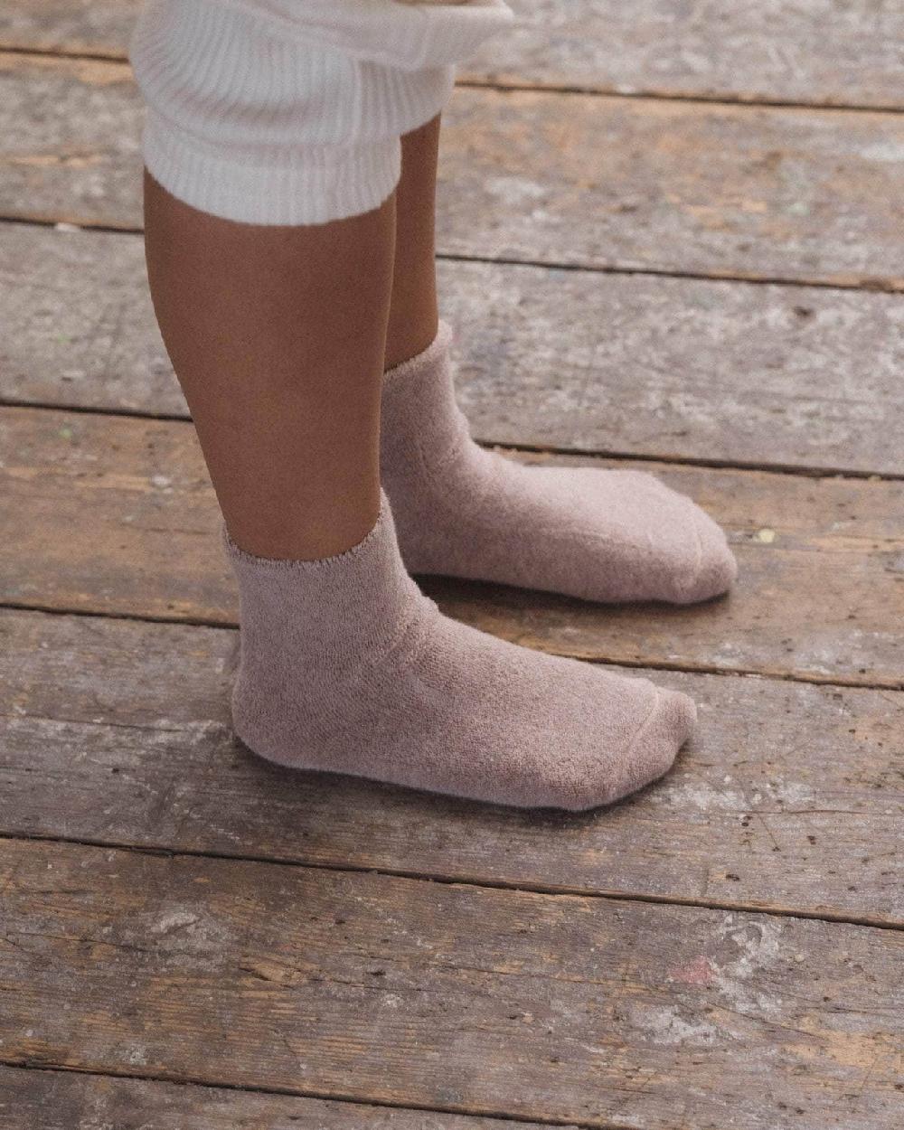 Baserange Chaussettes Mi-hautes à Boucles - Coton Biologique Texturé